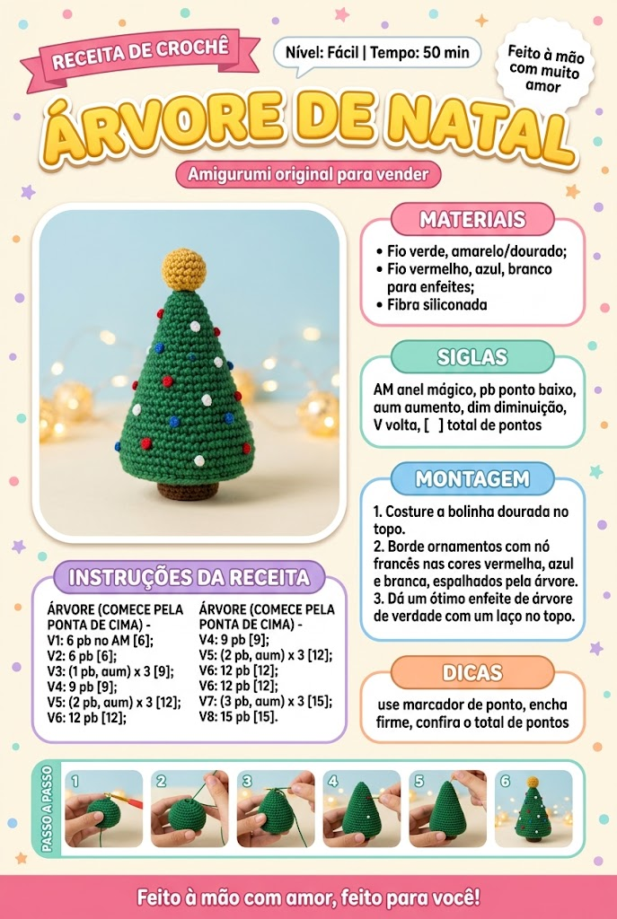 Receita completa: Árvore de Natal, com materiais e passo a passo