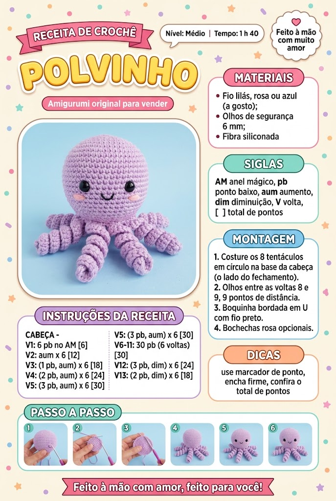 Receita completa: Polvinho, com materiais e passo a passo